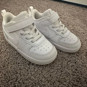 Nike Court Borough Low- Kids' All-White Sneakers